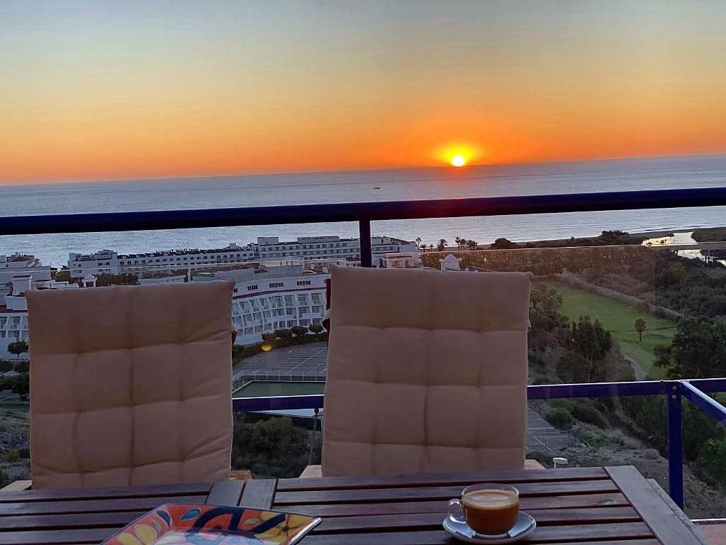 Sunset coffee on the terrace