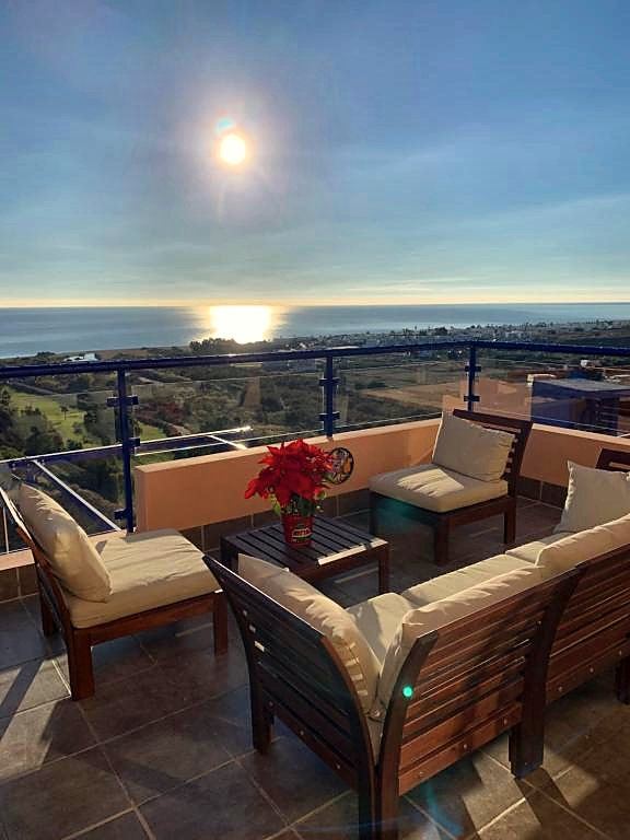 Afternoon sun on the terrace