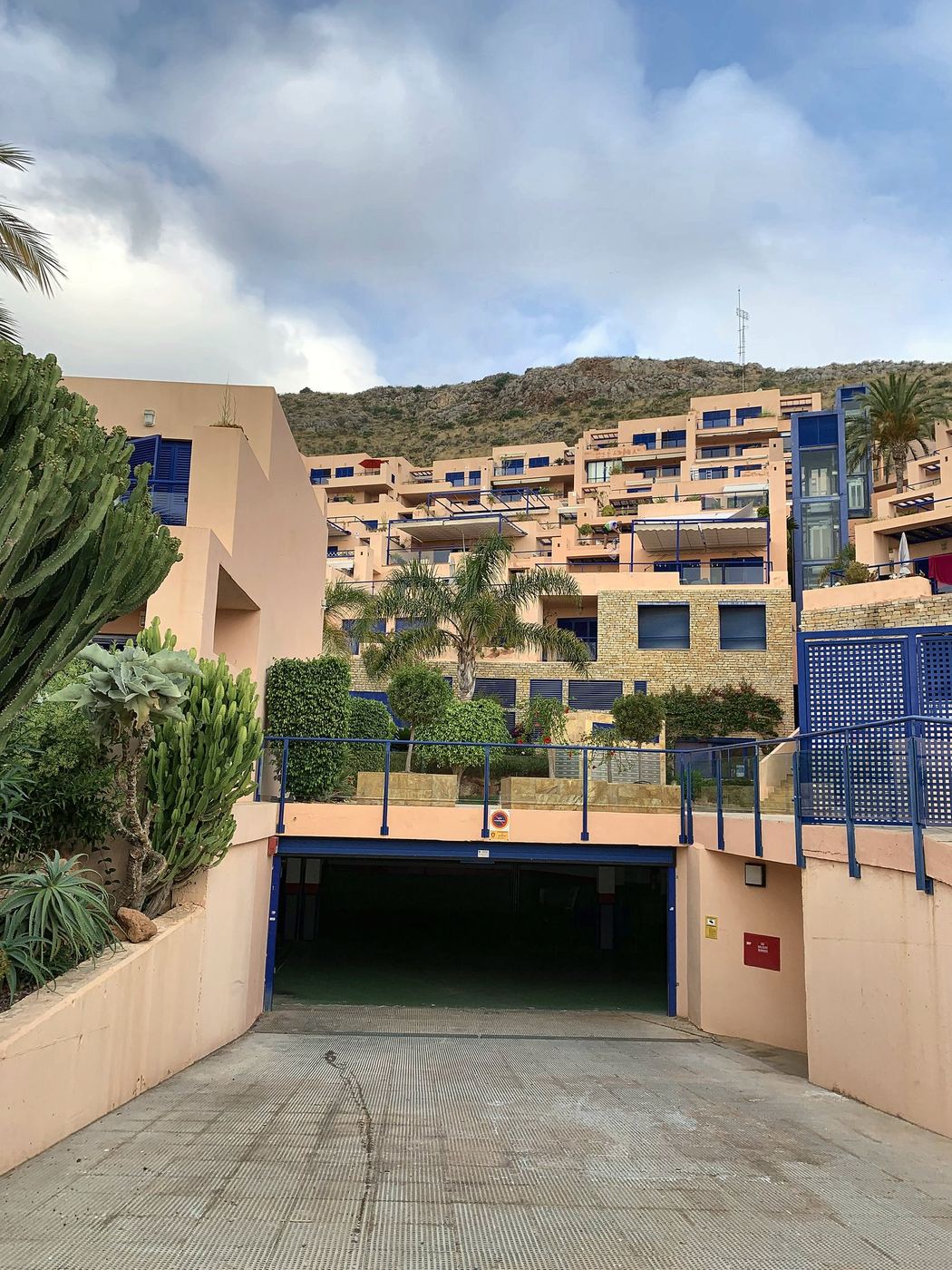 Entrance to the private underground parking